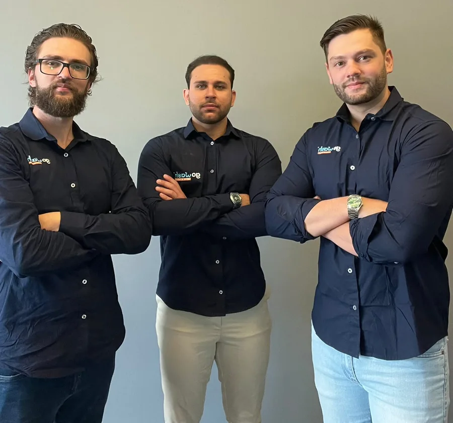 Emanuel, Luan e Ykaro, sócios da GoWash